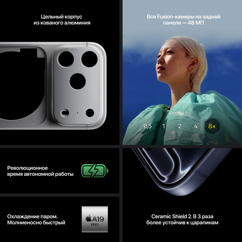 Смартфон Apple iPhone 17 Pro Max | e-Sim, 2 ТБ (Silver | Серебристый)