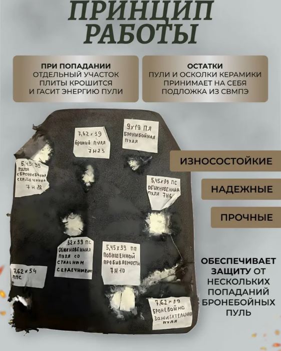 Бронеплиты Бр5 для бронежилета 2 шт