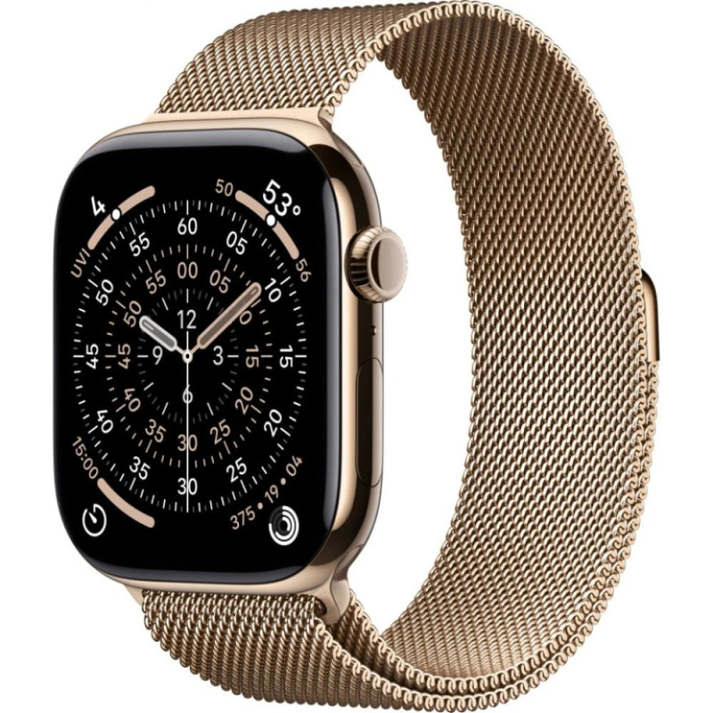 Смарт-часы Apple Watch S11 - 42 mm Titanium Gold case | Gold Milanese Loop