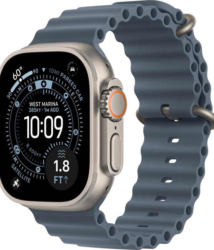 Смарт-часы Apple Watch Ultra 3 - 49 mm Natural Titanium case | ремешок Ocean band | Blue