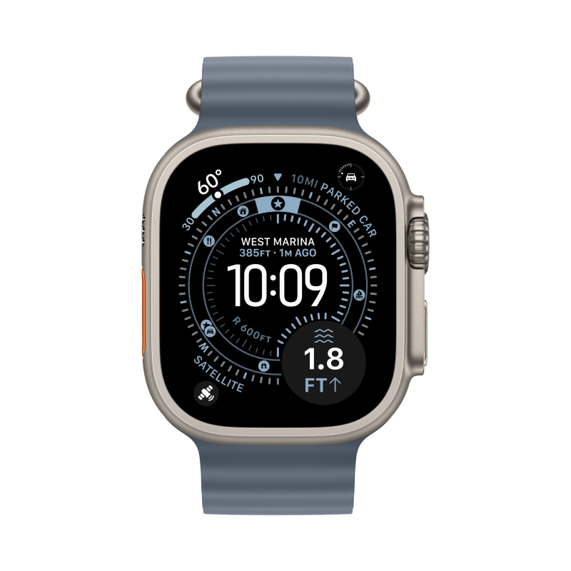 Смарт-часы Apple Watch Ultra 3 - 49 mm Natural Titanium case | ремешок Ocean band | Blue