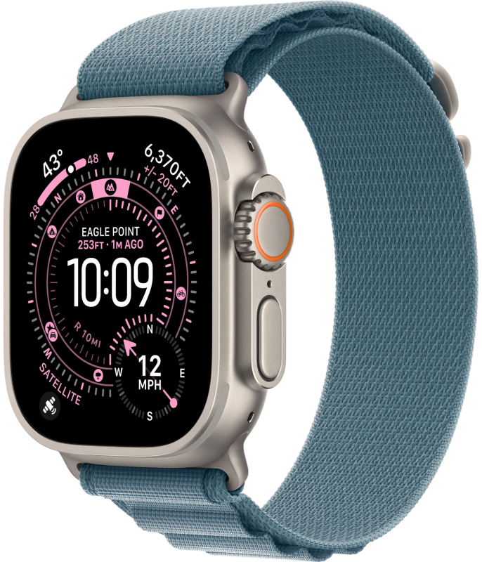 Смарт-часы Apple Watch Ultra 3 - 49 mm Natural Titanium case | ремешок Alpine Loop | Light Blue, M