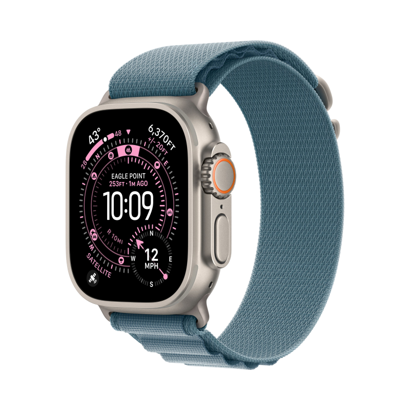 Смарт-часы Apple Watch Ultra 3 - 49 mm Natural Titanium case | ремешок Alpine Loop | Light Blue, M
