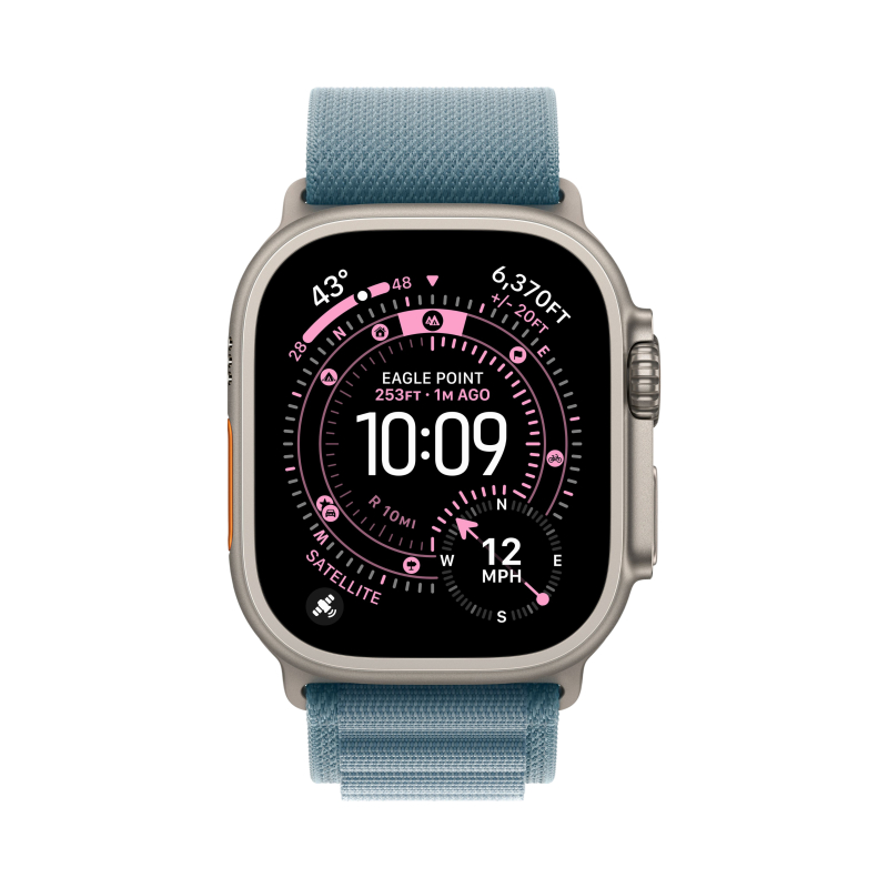 Смарт-часы Apple Watch Ultra 3 - 49 mm Natural Titanium case | ремешок Alpine Loop | Light Blue, M