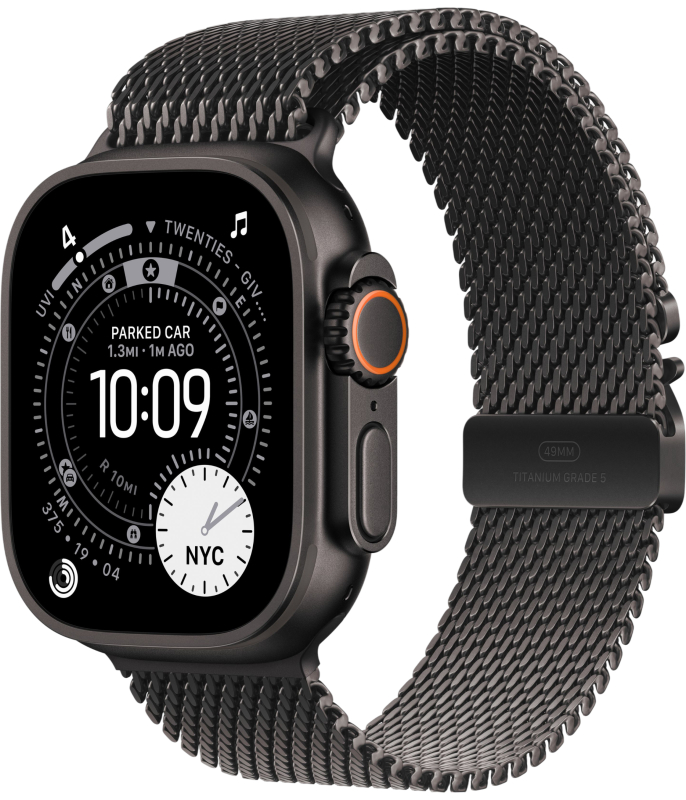 Смарт-часы Apple Watch Ultra 3 - 49 mm Black Titanium case | ремешок Milanese Loop | Black, L