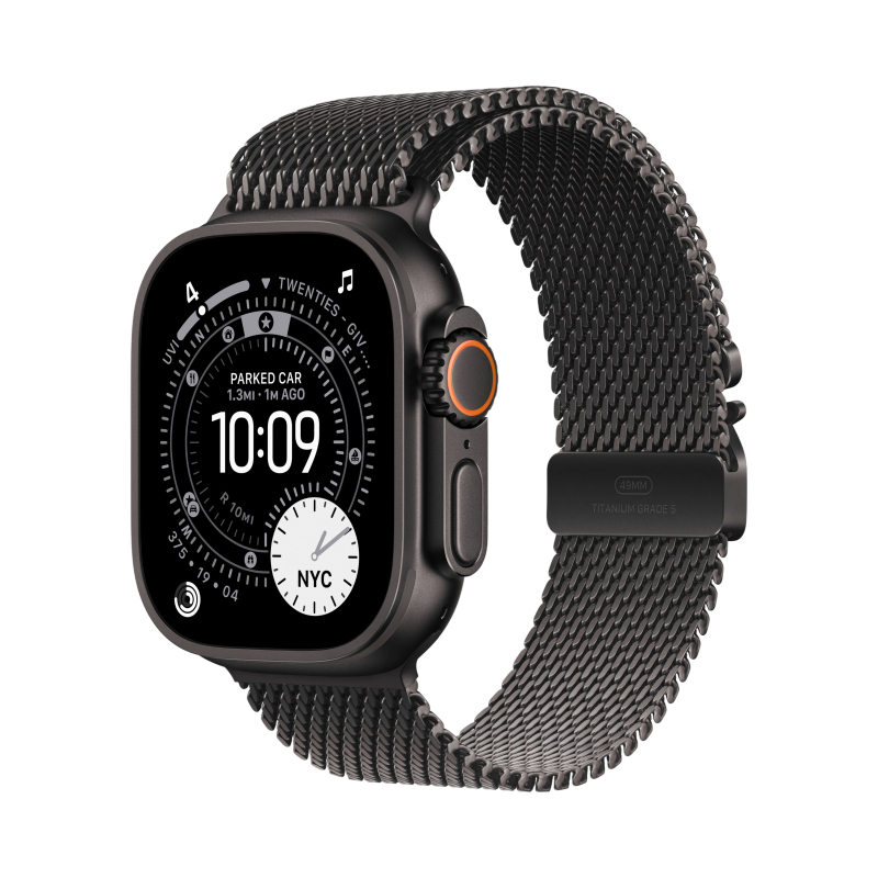 Смарт-часы Apple Watch Ultra 3 - 49 mm Black Titanium case | ремешок Milanese Loop | Black, L