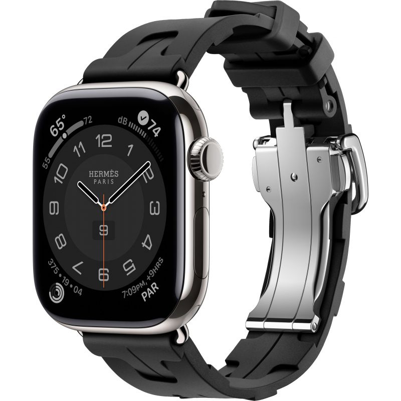 Смарт-часы Apple Watch S10 Hermes - 46 mm браслет Kilim Single Tour (Noir | черный)