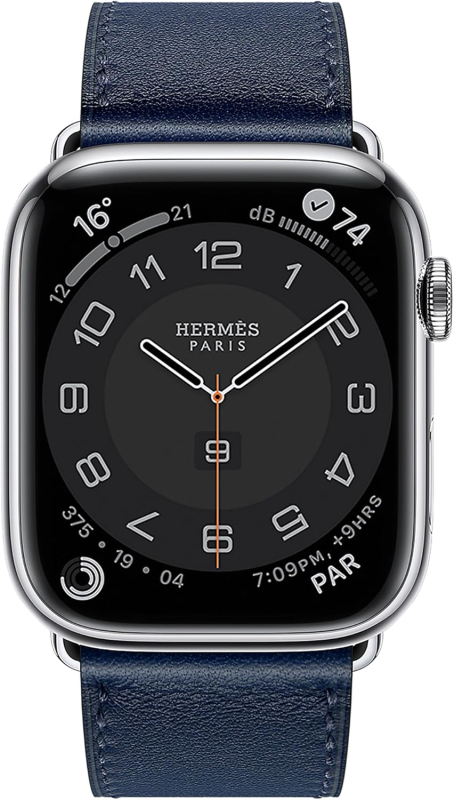 Смарт-часы Apple Watch S10 Hermes - 46 mm браслет Leather Single Tour Etoupe, (Bleu de France | синий)