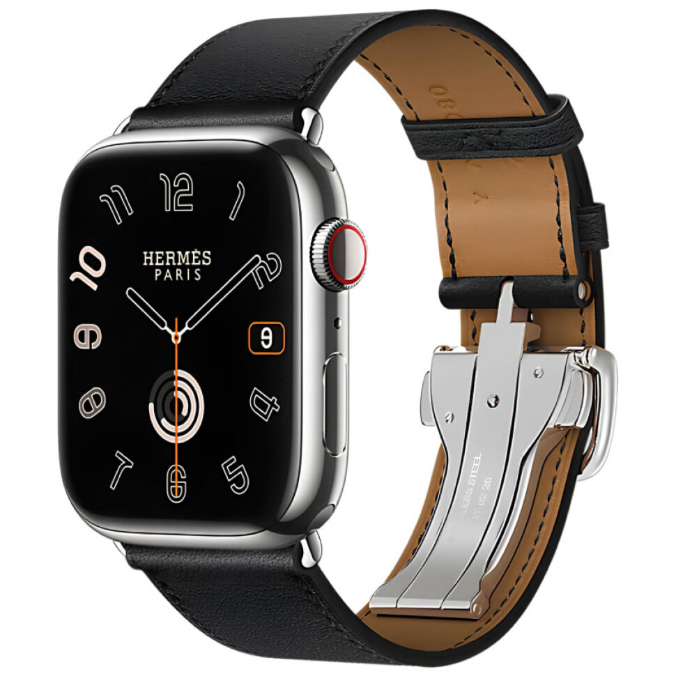 Смарт-часы Apple Watch S10 Hermes - 46 mm ремешок с раскладывающейся застежкой, Черный