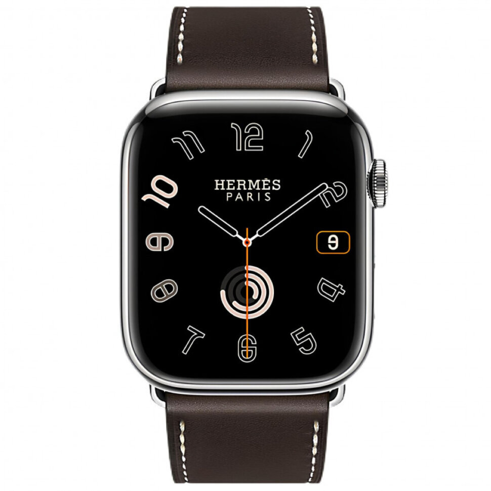 Смарт-часы Apple Watch S10 Hermes - 46 mm ремешок с раскладывающейся застежкой, темно-коричневый