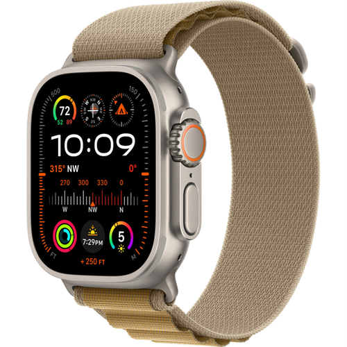 Смарт-часы Apple Watch Ultra 2 (2024) GPS + Cellular - 49 mm Natural Titanium case | ремешок Alpine Loop | цвет Бежевый (Tan), размер L