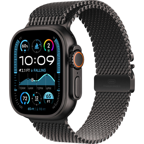 Смарт-часы Apple Watch Ultra 2 (2024) - 49 mm Black Titanium case | ремешок Titanium Milanese Loop цвета Black Titanium, размер S