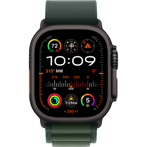 Смарт-часы Apple Watch Ultra 2 (2024) GPS + Cellular - 49 mm Black Titanium case | ремешок Alpine Loop | цвет Зеленый, размер L