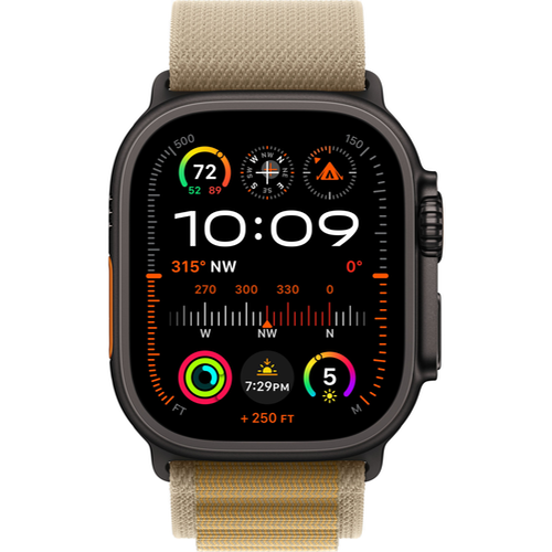 Смарт-часы Apple Watch Ultra 2 (2024) GPS + Cellular - 49 mm Black Titanium case | ремешок Alpine Loop | цвет Бежевый (Tan), размер L