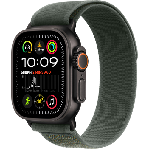 Смарт-часы Apple Watch Ultra 2 (2024) GPS + Cellular - 49 mm Black Titanium case | ремешок Trail Loop | цвет Зеленый (S/M)