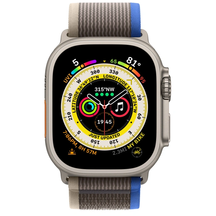 Смарт-часы Apple Watch Ultra - 49 mm корпус из титана | ремешок Trail Loop | Blue/Gray, S/M