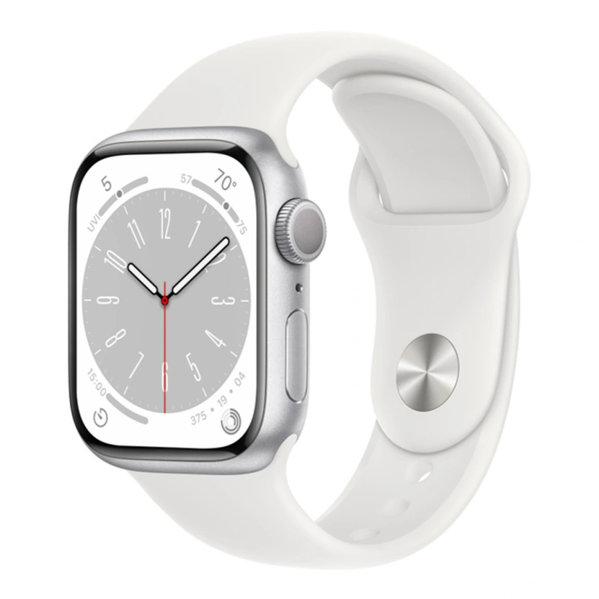 Смарт-часы Apple Watch S8 - 41 mm GPS Silver/White Sport band