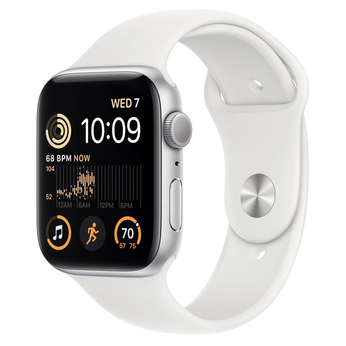 Смарт-часы Apple Watch SE (2022) GPS - 44 mm Silver/White Sport band (MNK23)