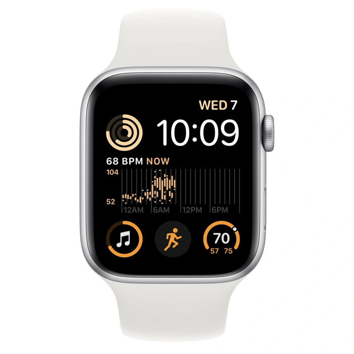 Смарт-часы Apple Watch SE (2022) GPS - 44 mm Silver/White Sport band (MNK23)