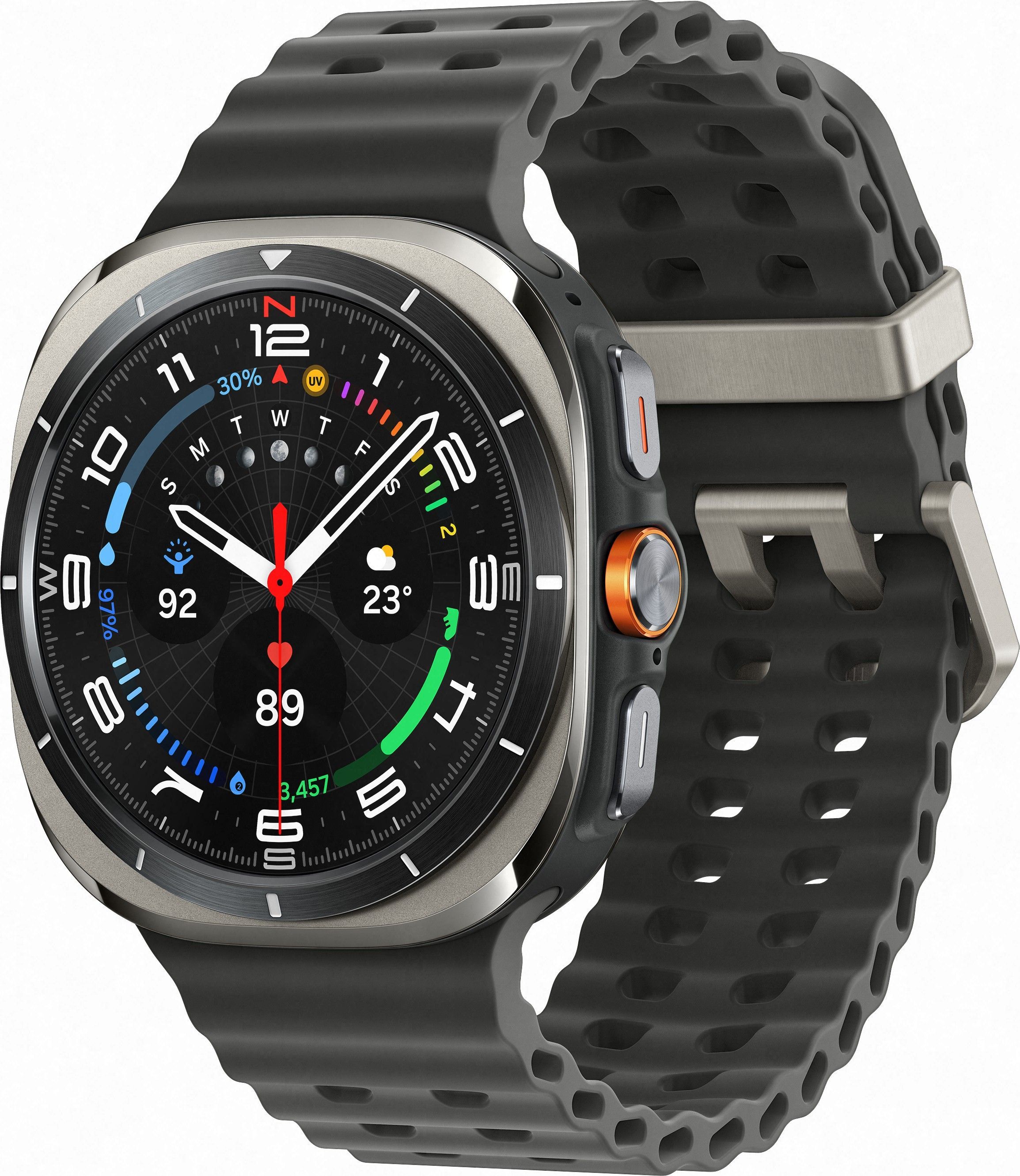 Смарт-часы Samsung Galaxy Watch Ultra (2024) - 47 mm (SM-L705) Titanium Silver (черный ремешок)