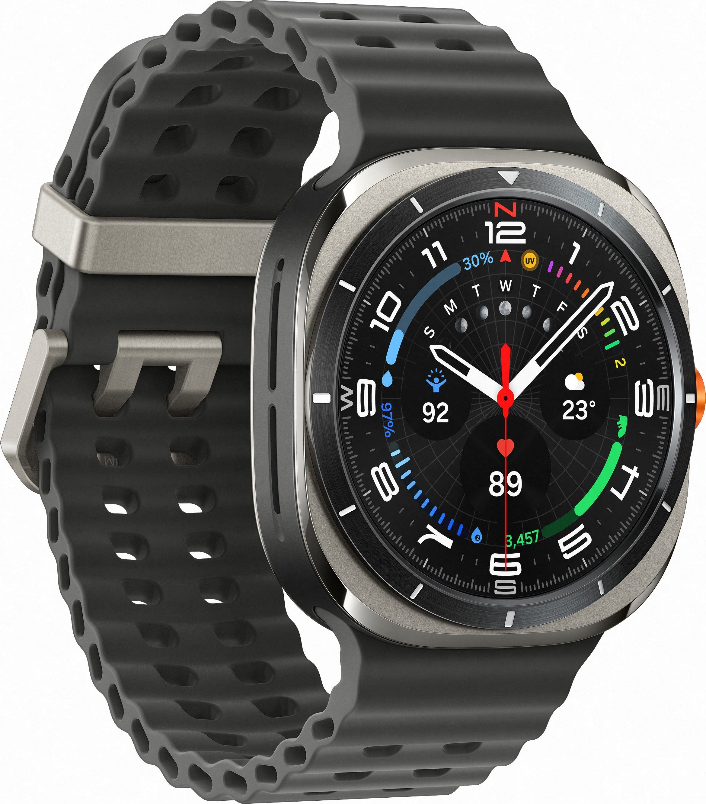 Смарт-часы Samsung Galaxy Watch Ultra (2024) - 47 mm (SM-L705) Titanium Silver (черный ремешок)