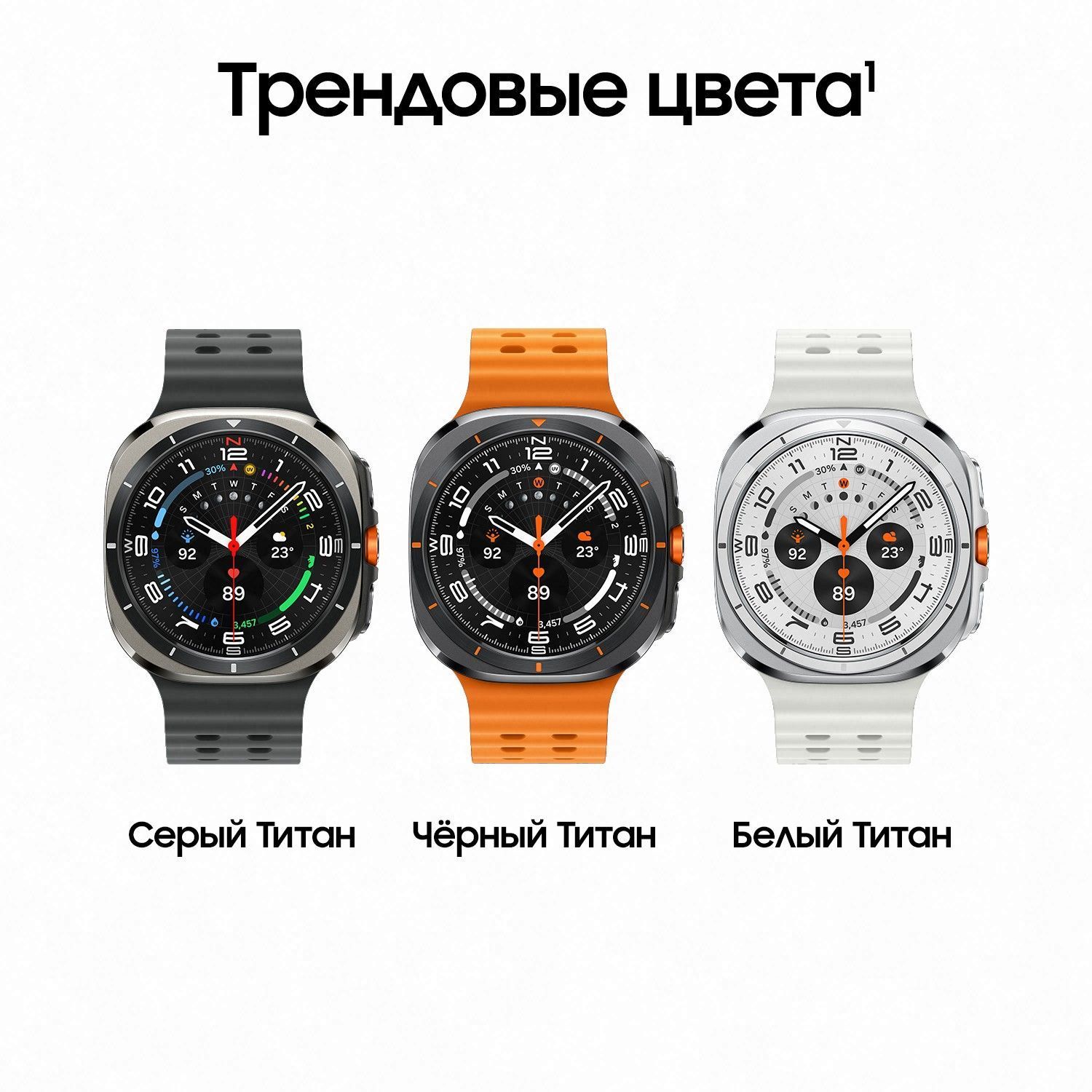 Смарт-часы Samsung Galaxy Watch Ultra (2024) - 47 mm (SM-L705) Titanium Gray (оранжевый ремешок)