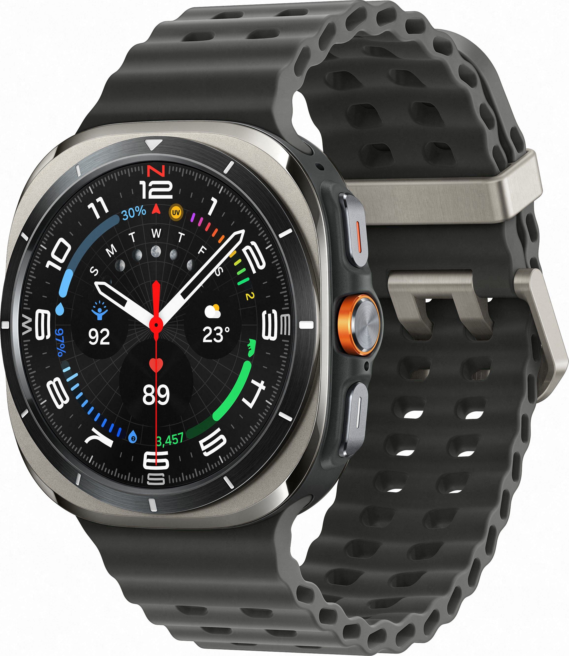 Смарт-часы Samsung Galaxy Watch Ultra (2025) - 47 mm (SM-L705) Titanium Silver (черный ремешок)