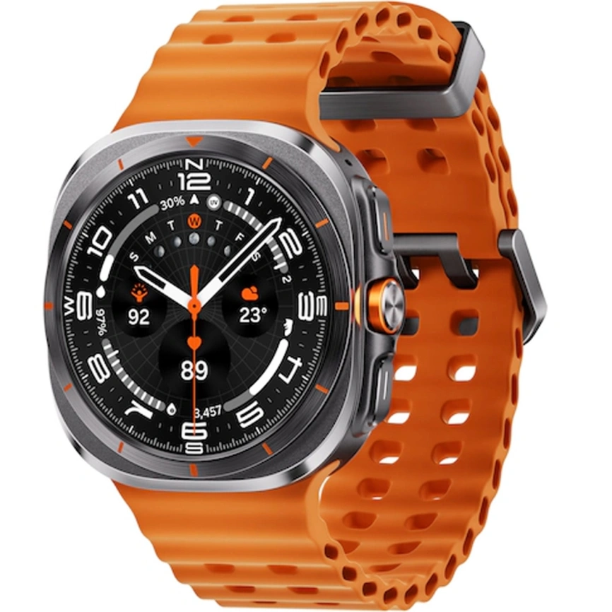 Смарт-часы Samsung Galaxy Watch Ultra (2025) - 47 mm (SM-L705) Titanium Gray (оранжевый ремешок)