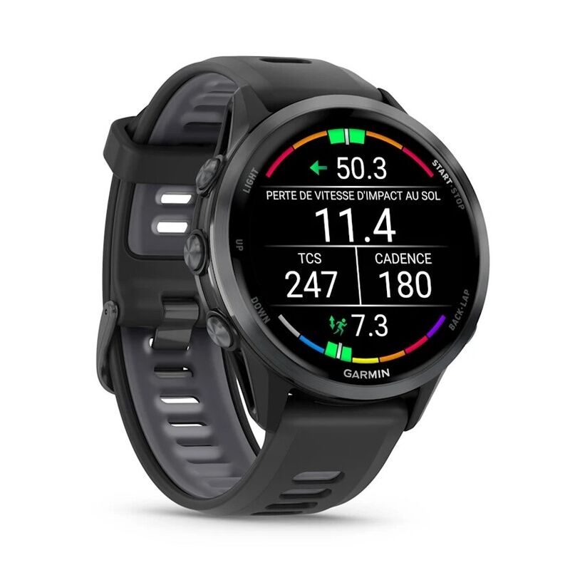 Смарт-часы Garmin Forerunner 970 - 47 mm, Черный, темно-серый титановый безель с DLC-покрытием, черно-серый ремешок (010-02969-00)