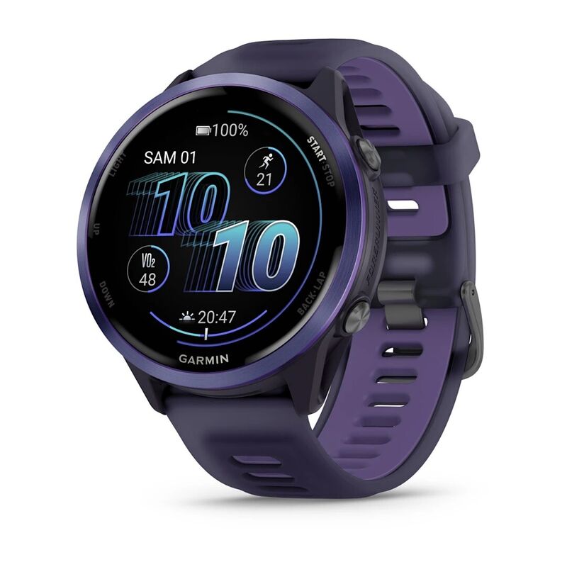 Смарт-часы Garmin Forerunner 570 - 42 mm, Индиго алюминий с ремешком цвета фиолетового индиго
