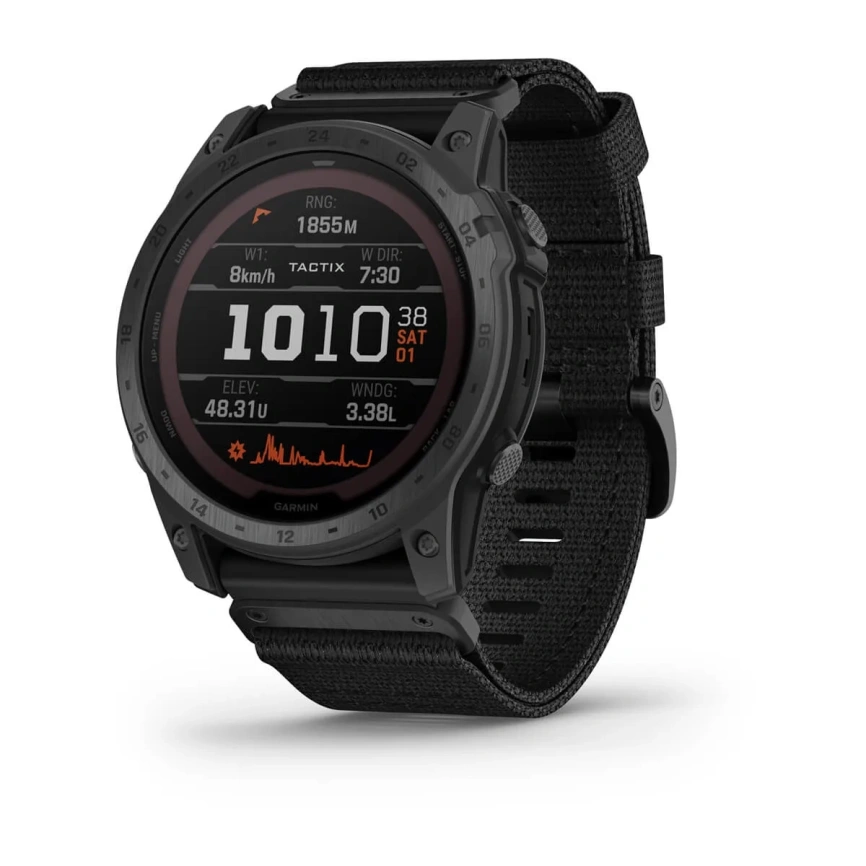 Смарт-часы Garmin Tactix 7 Pro Ballistics Edition - 51 mm, Черный, черный нейлоновый ремешок