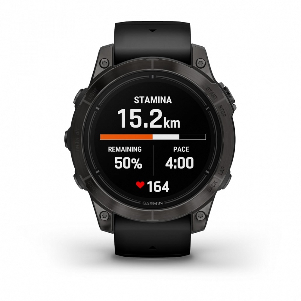 Смарт-часы Garmin Epix Pro (Gen 2) Sapphire Edition - 47 mm, Титановый, угольно-серый безель с DLC-покрытием, черный ремешок