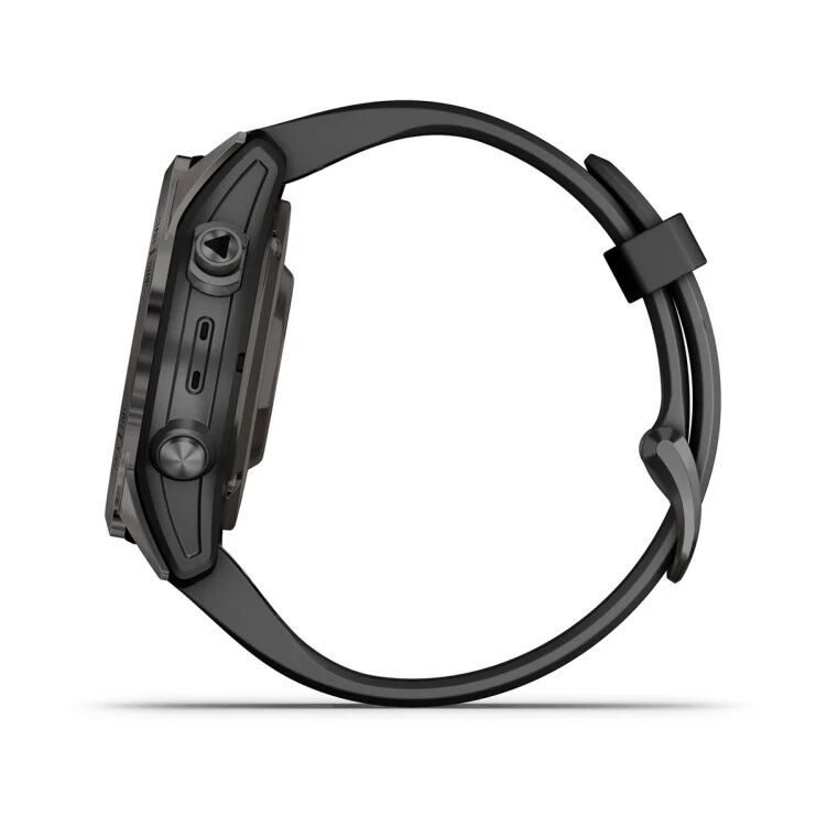 Смарт-часы Garmin Epix Pro (Gen 2) Sapphire Edition - 42 mm, Титановый, угольно-серый безель с DLC-покрытием, черный ремешок