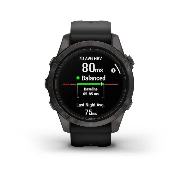 Смарт-часы Garmin Epix Pro (Gen 2) Sapphire Edition - 42 mm, Титановый, угольно-серый безель с DLC-покрытием, черный ремешок