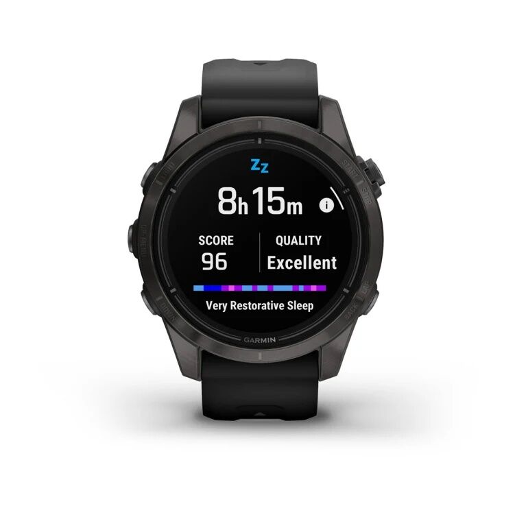 Смарт-часы Garmin Epix Pro (Gen 2) Sapphire Edition - 42 mm, Титановый, угольно-серый безель с DLC-покрытием, черный ремешок