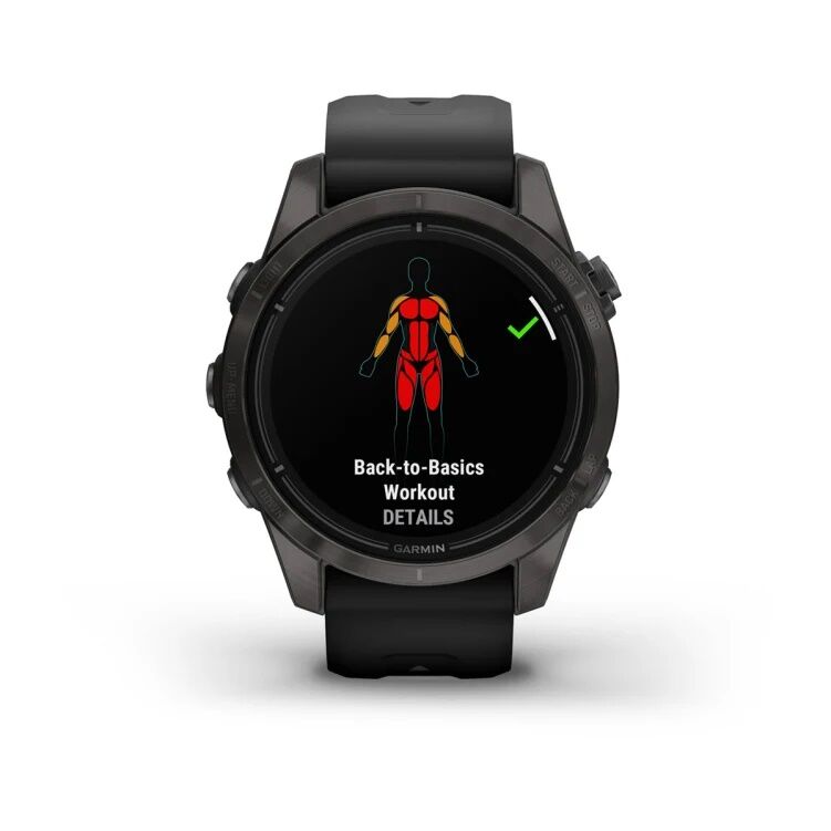 Смарт-часы Garmin Epix Pro (Gen 2) Sapphire Edition - 42 mm, Титановый, угольно-серый безель с DLC-покрытием, черный ремешок