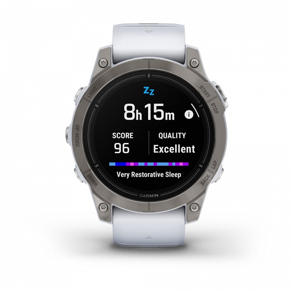 Смарт-часы Garmin Epix Pro (Gen 2) Sapphire Edition - 47 mm, Титановый, белый безель с DLC-покрытием, белый ремешок