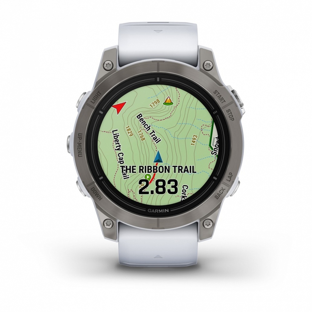 Смарт-часы Garmin Epix Pro (Gen 2) Sapphire Edition - 47 mm, Титановый, белый безель с DLC-покрытием, белый ремешок
