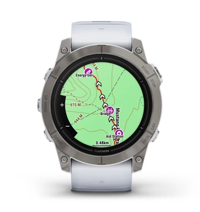 Смарт-часы Garmin Epix Pro (Gen 2) Sapphire Edition - 51 mm, Титановый белый, светло-серый безель с DLC-покрытием, белый силиконовый ремешок