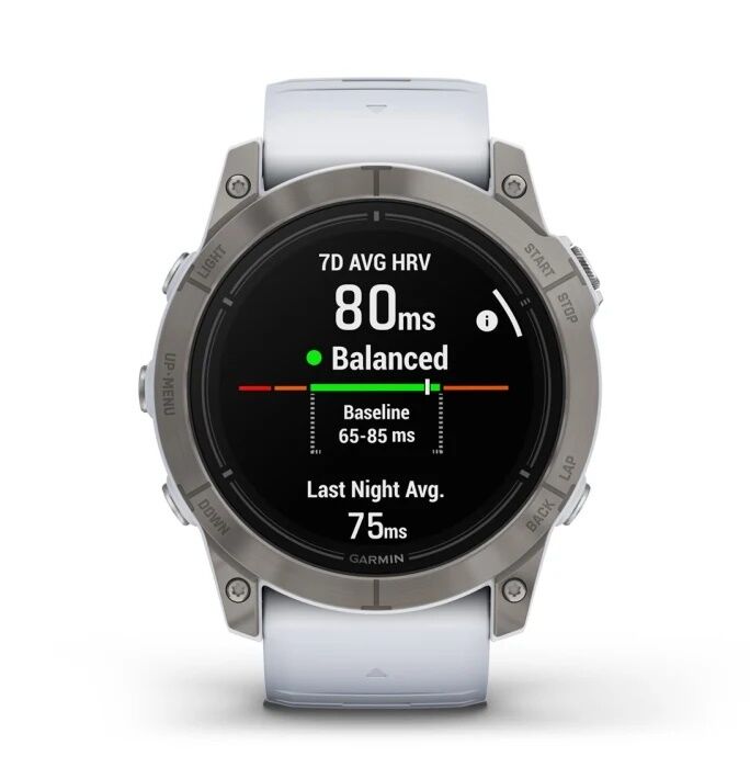 Смарт-часы Garmin Epix Pro (Gen 2) Sapphire Edition - 51 mm, Титановый белый, светло-серый безель с DLC-покрытием, белый силиконовый ремешок