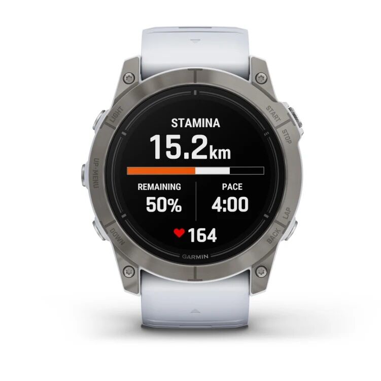 Смарт-часы Garmin Epix Pro (Gen 2) Sapphire Edition - 51 mm, Титановый белый, светло-серый безель с DLC-покрытием, белый силиконовый ремешок