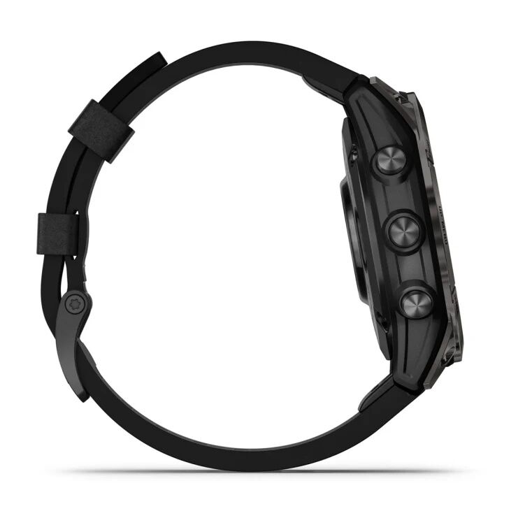 Смарт-часы Garmin Epix Pro (Gen 2) Sapphire Edition - 47 mm, Титановый, угольно-серый безель с DLC-покрытием, черный кожаный ремешок
