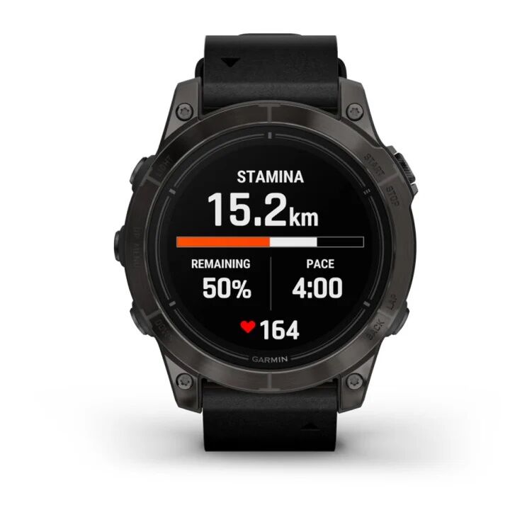 Смарт-часы Garmin Epix Pro (Gen 2) Sapphire Edition - 47 mm, Титановый, угольно-серый безель с DLC-покрытием, черный кожаный ремешок