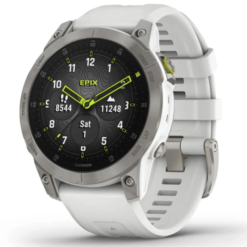 Смарт-часы Garmin Epix (Gen 2) - 47 mm, Sapphire - White Titanium