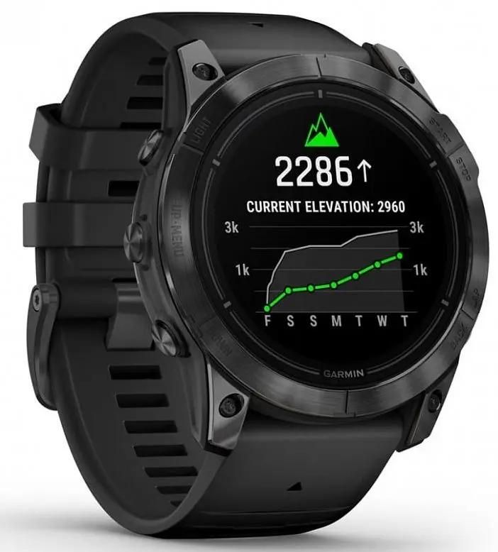 Смарт-часы Garmin Epix Pro (Gen 2) Standard Edition - 51 mm, Серый, черный силиконовый ремешок