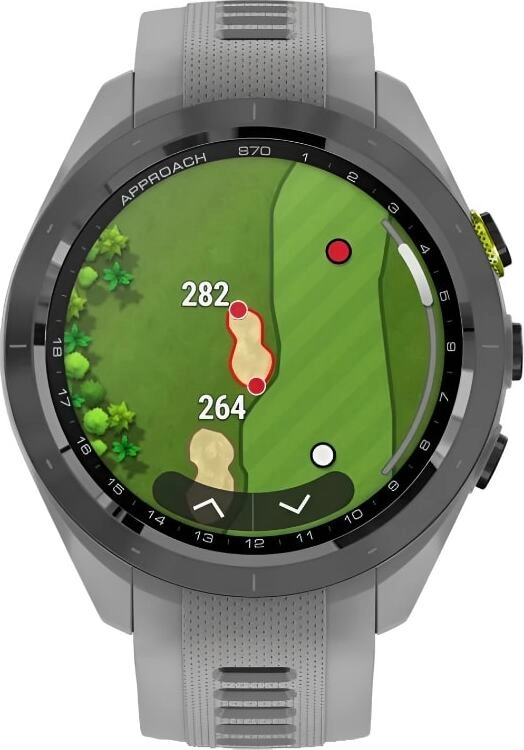 Смарт-часы Garmin Approach S70 - 42 mm, черный керамический безель с серым силиконовым ремешком