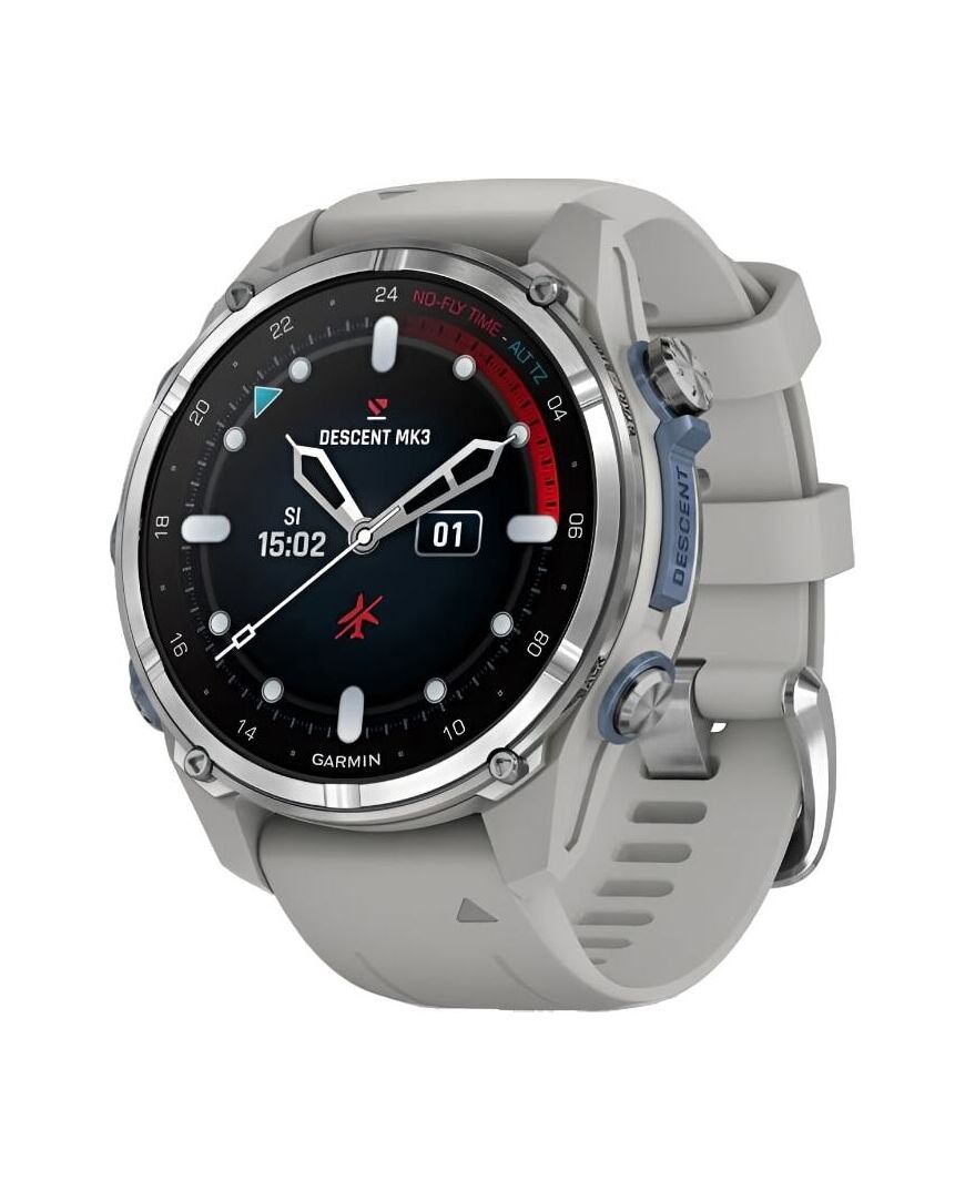 Смарт-часы Garmin Descent Mk3 - 43 mm, Дымчато-серый, силиконовый ремешок