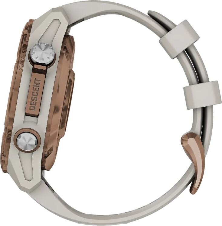 Смарт-часы Garmin Descent Mk3i - 43 mm, Титановый, бронзовый безель с PVD-покрытием, серый силиконовый ремешок