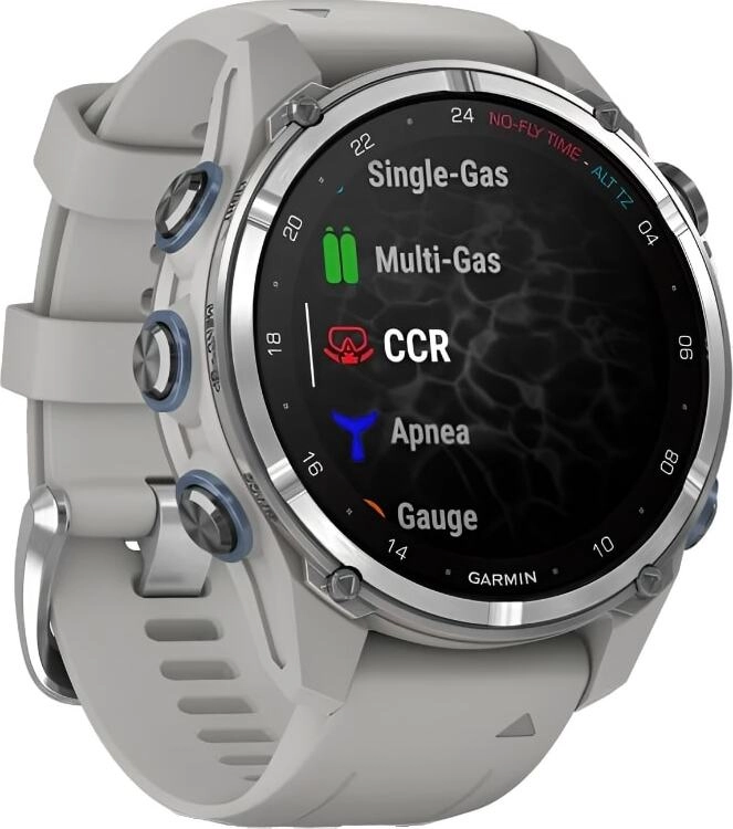 Смарт-часы Garmin Descent Mk3i - 51 mm, Титановый, угольно-серый безель с DLC-покрытием, черный силиконовый ремешок