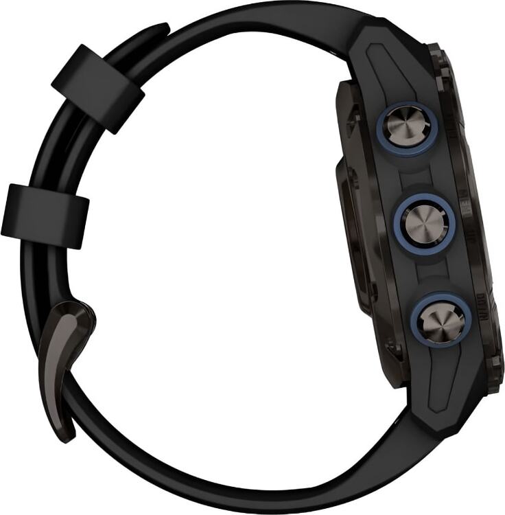 Смарт-часы Garmin Descent Mk3i - 43 mm, Титановый, угольно-серый безель с DLC-покрытием, черный силиконовый ремешок